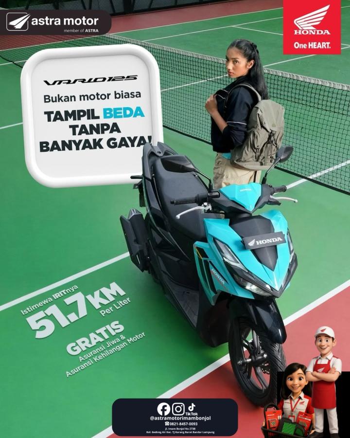 Tampil Beda dan Irit: Honda Vario 125 Jadi Solusi Mobilitas Modern di Bandar Lampung